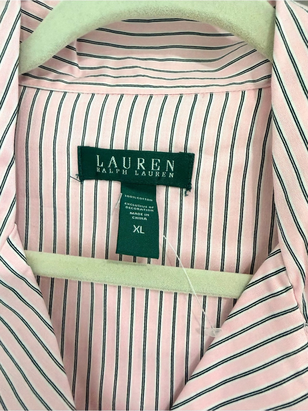 $72 BNWT Ralph Lauren Pink & White Monogram Logo Striped Pajama Set Top & Pants - Picture 5 of 7